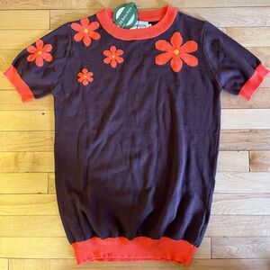 NWT Oxknit Groovy Short Sleeve Sweater, MD